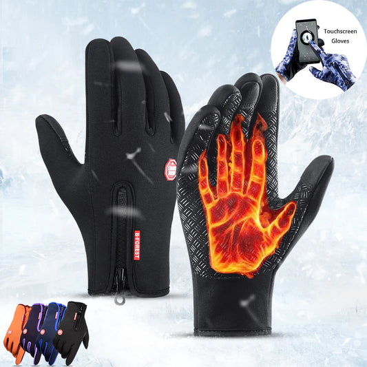 Stay Warm and Stylish: Heated Touchscreen Winter Gloves for Motorcycle Riding - Waterproof and Fleece Lined
